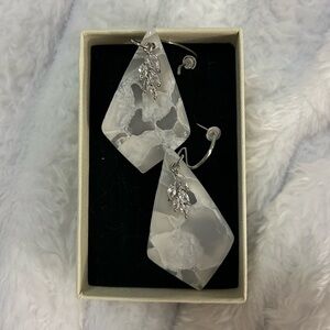 Scarlett&Opal Elegant Silver and White Dangle Earrings